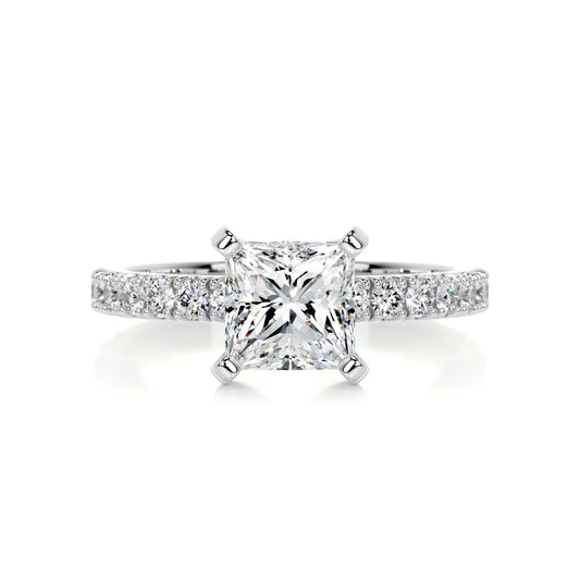 1.50 CT Princess Solitaire CVD G/VS2 Diamond Engagement Ring 1