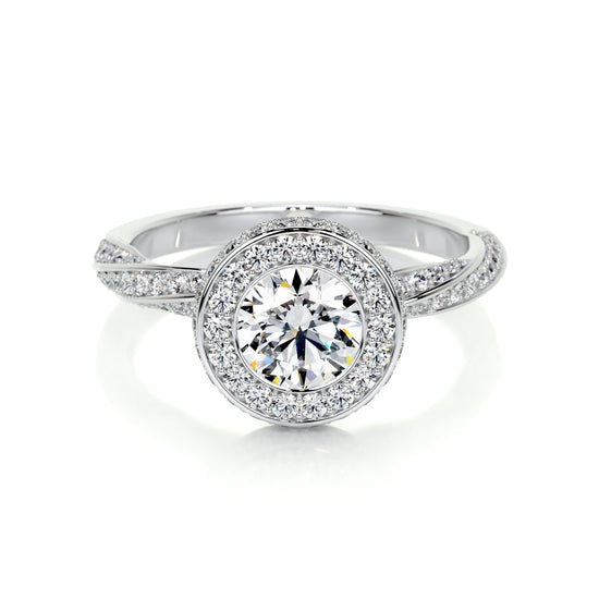 1.0 CT Round Halo CVD E/VS1 Diamond Engagement Ring 1