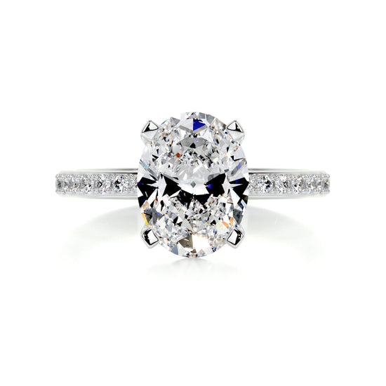 2 CT Oval Solitaire CVD F/VS2 Diamond Engagement Ring 1