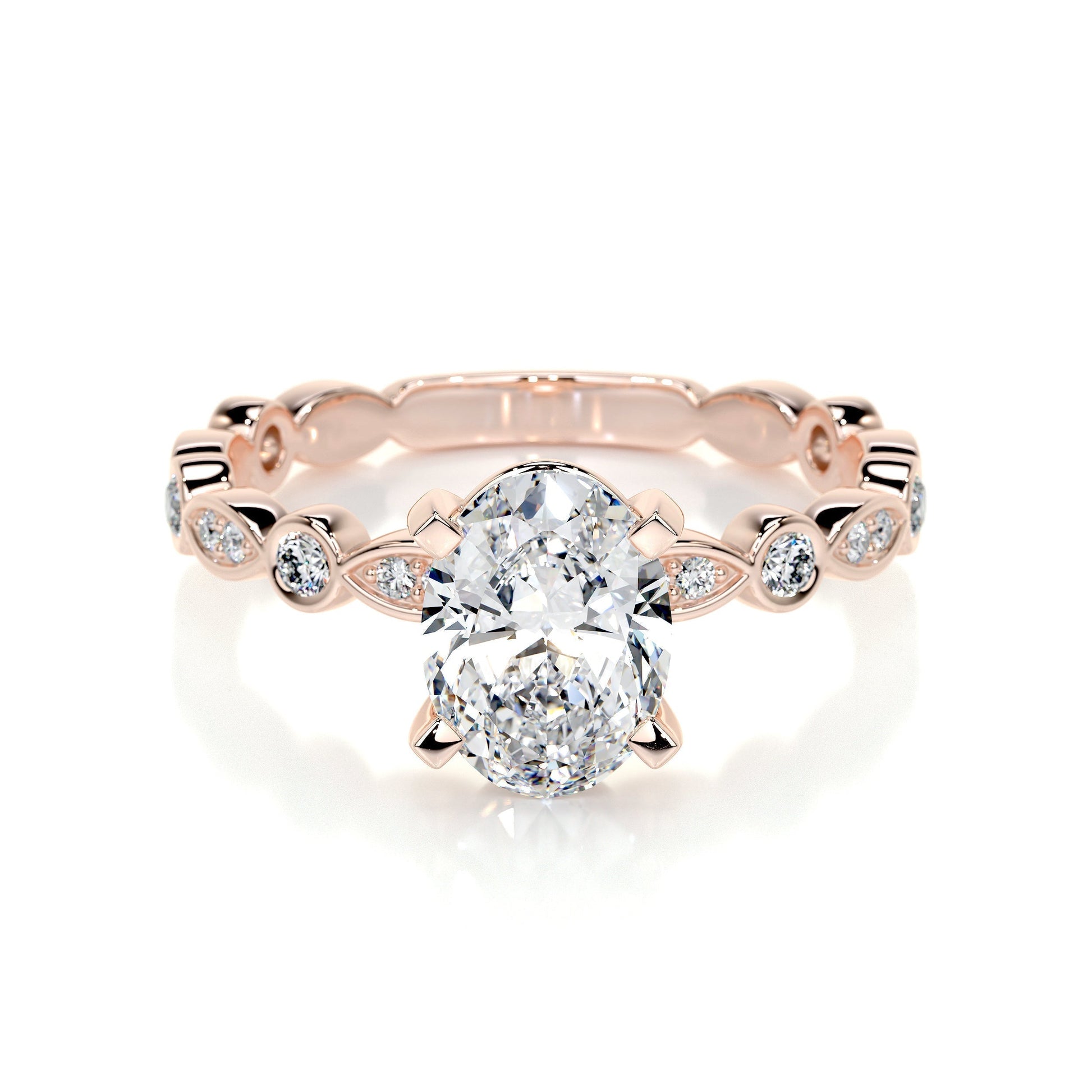 2.0 CT Oval Solitaire CVD F/SI1 Diamond Engagement Ring 13