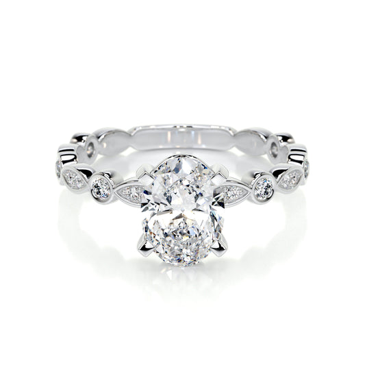 2.0 CT Oval Solitaire CVD F/SI1 Diamond Engagement Ring 1