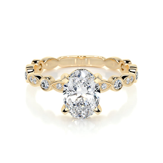 2.0 CT Oval Solitaire CVD F/SI1 Diamond Engagement Ring 7