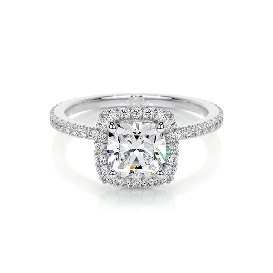 1.0 CT Cushion Halo CVD E/VS2 Diamond Engagement Ring 1