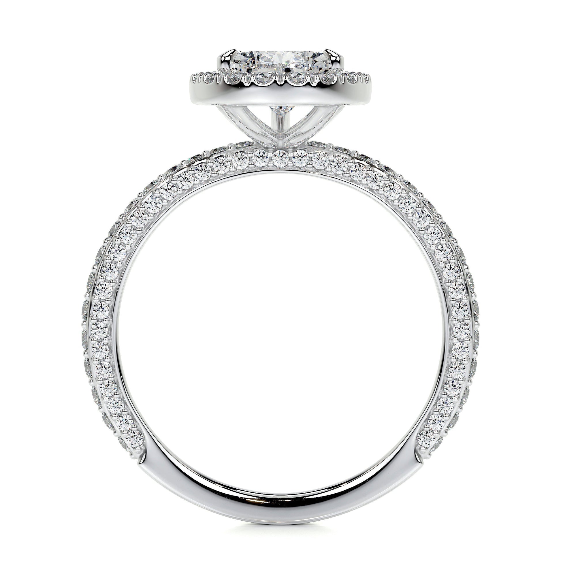 2.0 CT Pear Halo CVD F/VS2 Diamond Engagement Ring 6