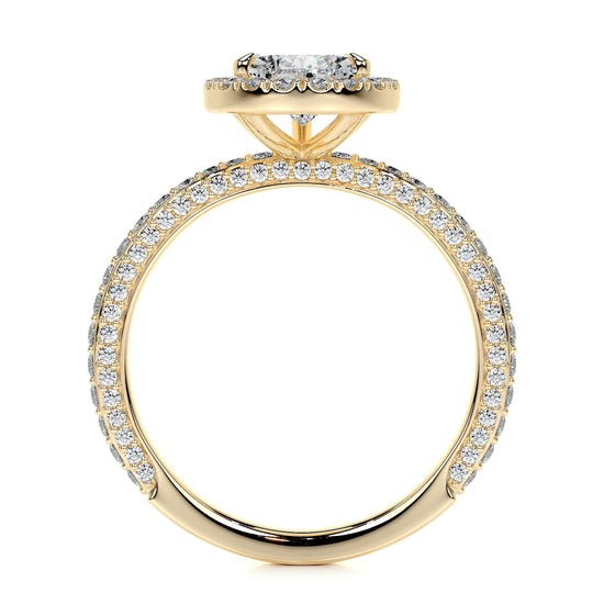 2.0 CT Pear Halo CVD F/VS2 Diamond Engagement Ring 10