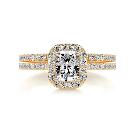 1.0 CT Radiant Halo CVD F/VS Diamond Bridal Ring Set 6