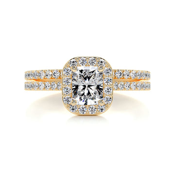 1.0 CT Radiant Halo CVD F/VS Diamond Bridal Ring Set 6