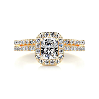 1.0 CT Radiant Halo CVD F/VS Diamond Bridal Ring Set 6