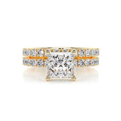 1.50 CT Princess Hidden Halo CVD F/VS Diamond Bridal Ring Set 6