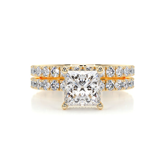 1.50 CT Princess Hidden Halo CVD F/VS Diamond Bridal Ring Set 6