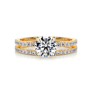1.0 CT Round Solitaire CVD F/VVS2 Diamond Bridal Ring Set 6