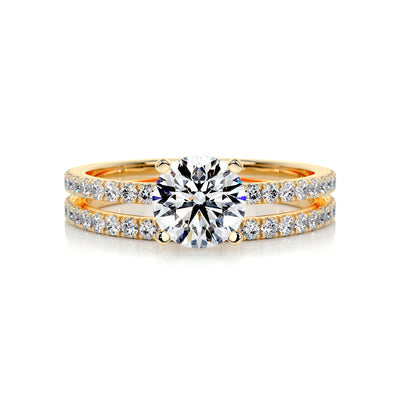 1.0 CT Round Solitaire CVD F/VVS2 Diamond Bridal Ring Set 6