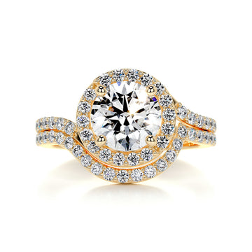 1.50 CT Round Halo CVD F/VS Diamond Bridal Ring Set 6