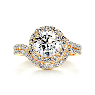 1.50 CT Round Halo CVD F/VS Diamond Bridal Ring Set 6