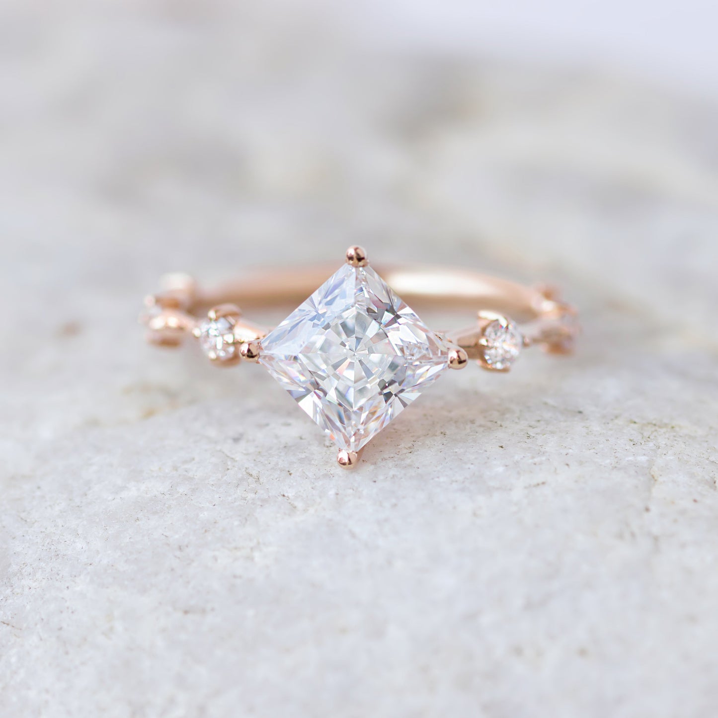 2 CT Round Three Stones Lab Grown Diamond Engagement Ring