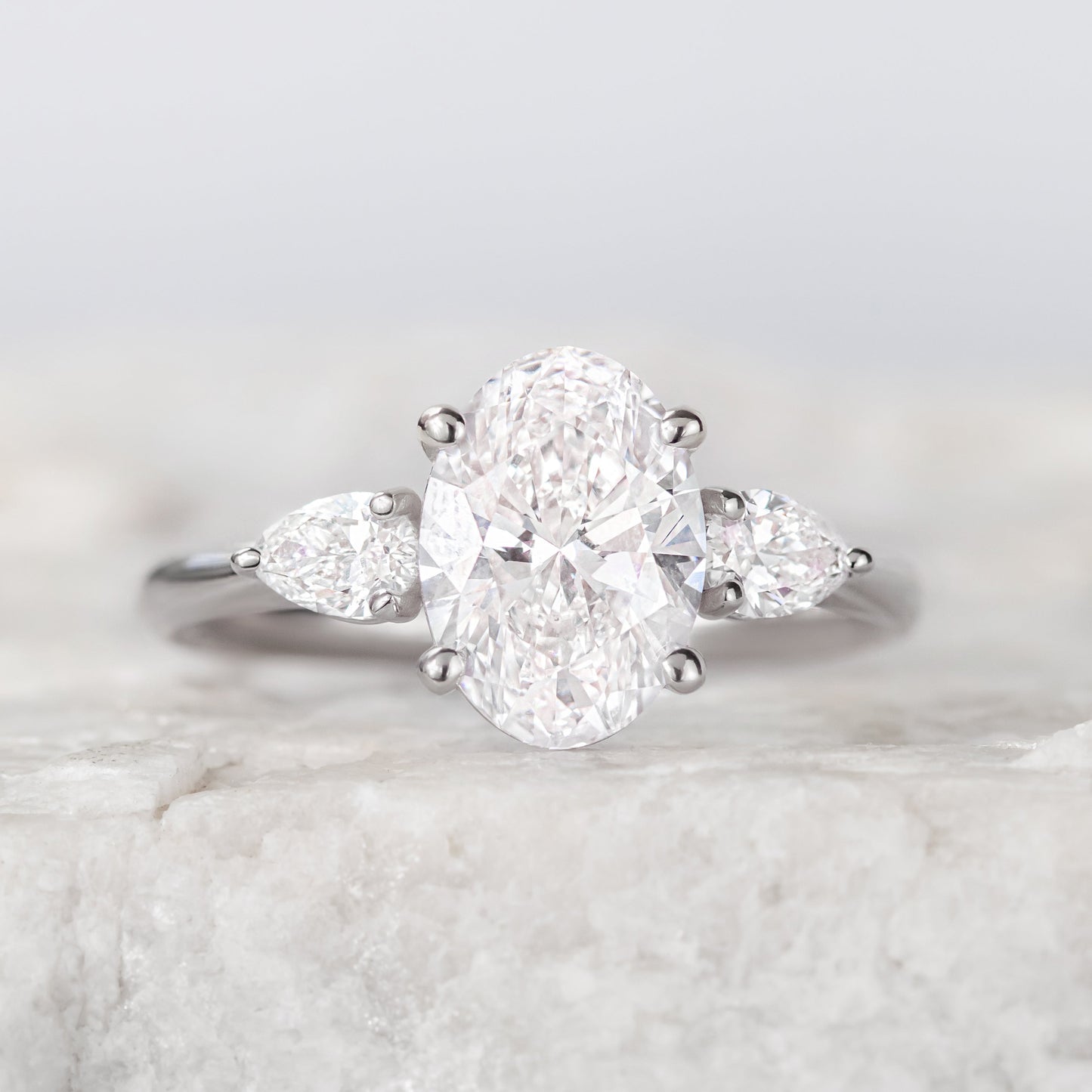 2 CT Round Three Stones Lab Grown Diamond Engagement Ring
