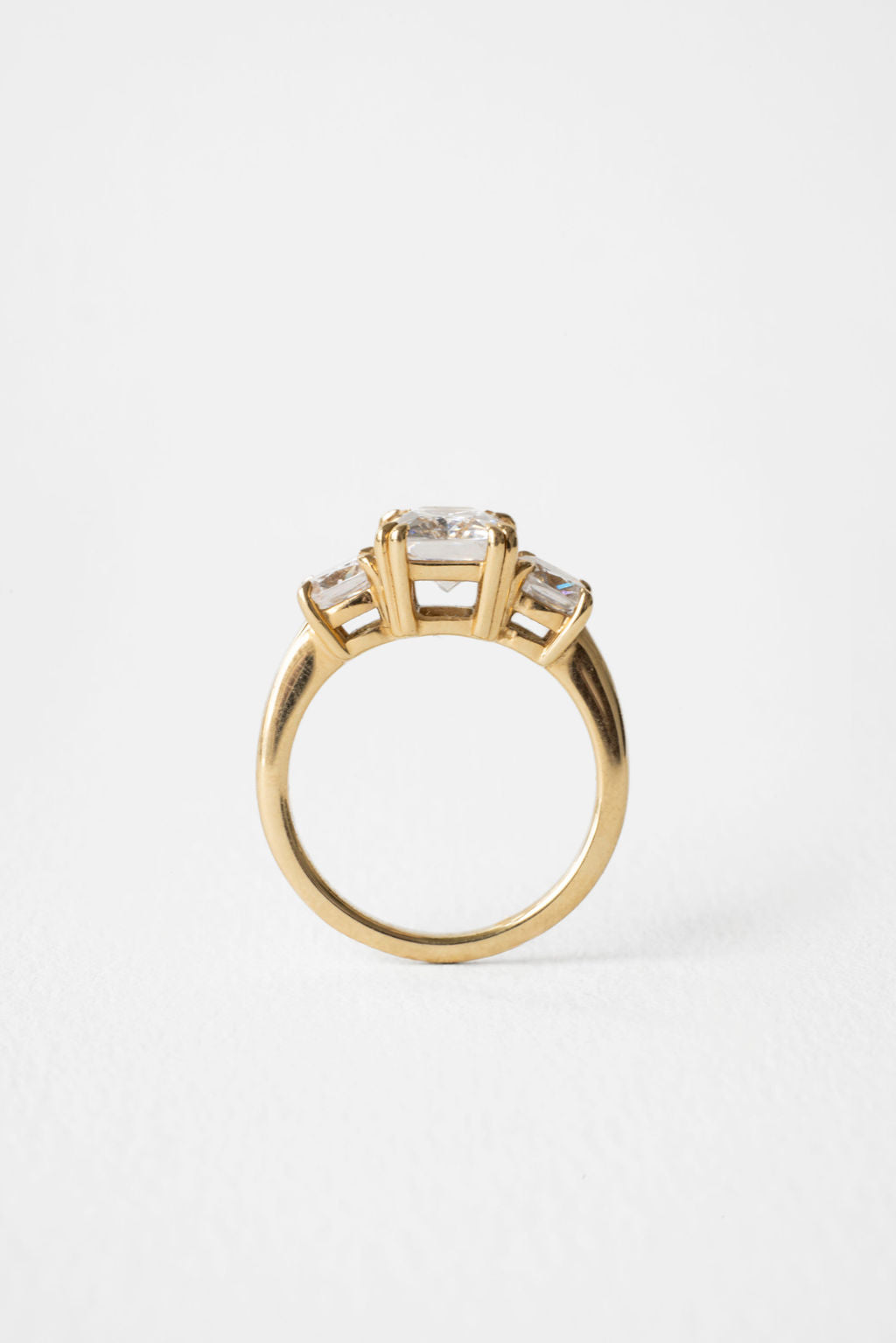 2 CT Round Three Stones Lab Grown Diamond Engagement Ring