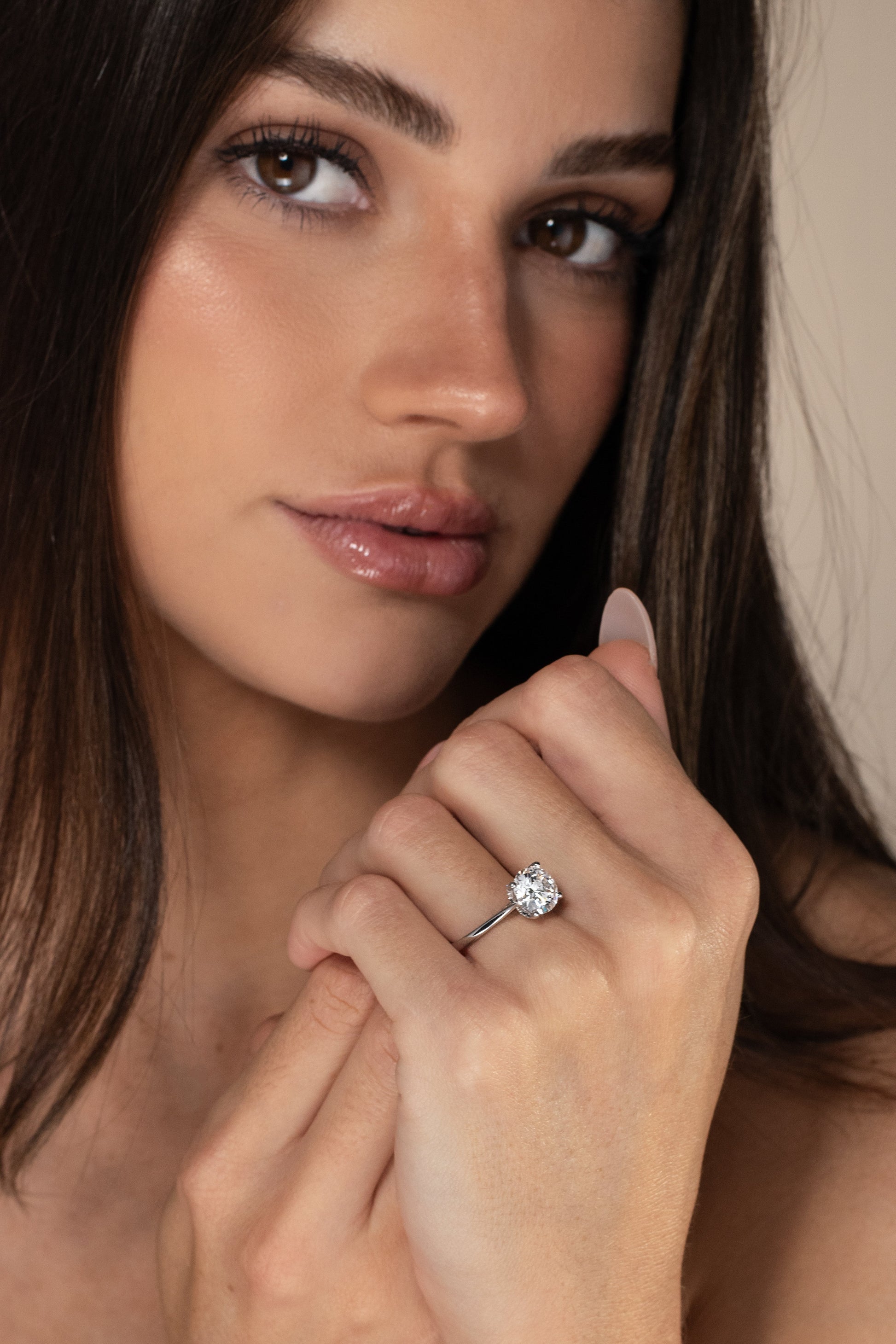 2 CT Round Three Stones Lab Grown Diamond Engagement Ring