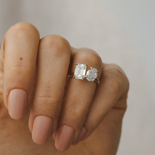 2 CT Round Three Stones Lab Grown Diamond Engagement Ring