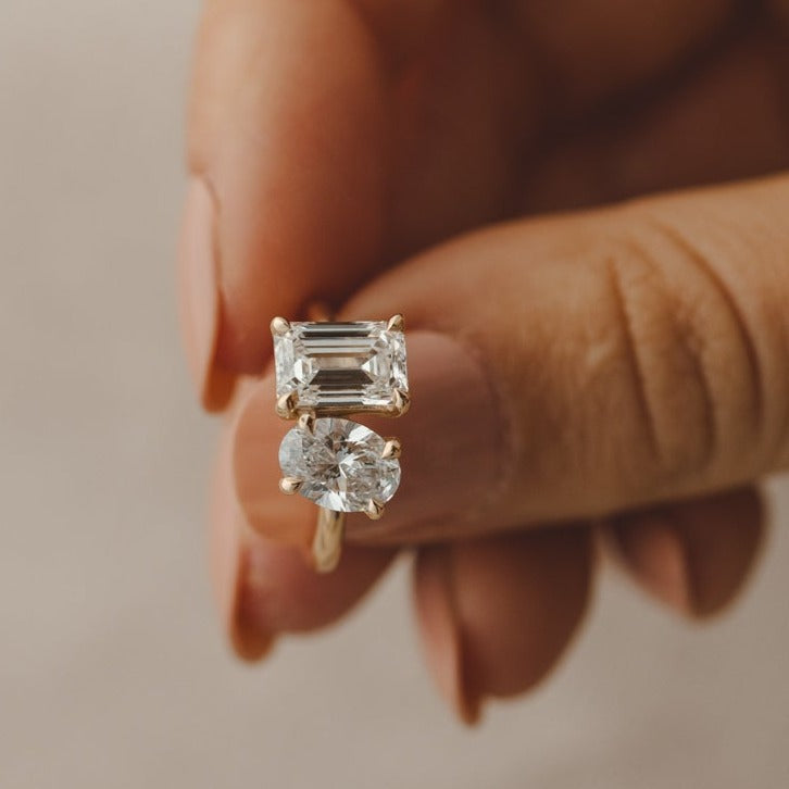 2 CT Round Three Stones Lab Grown Diamond Engagement Ring