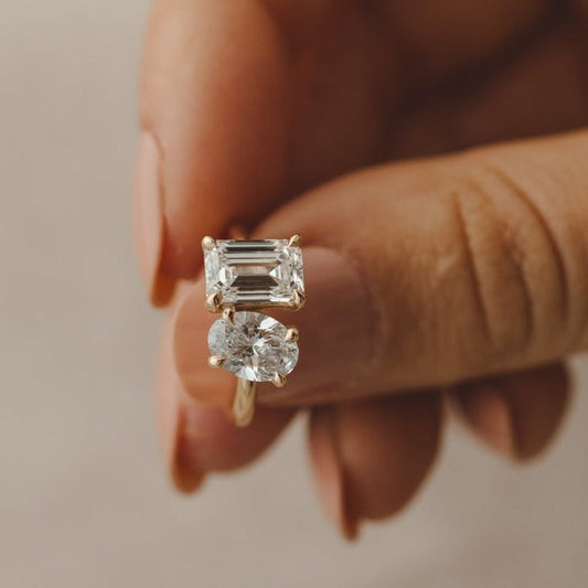 2 CT Round Three Stones Lab Grown Diamond Engagement Ring