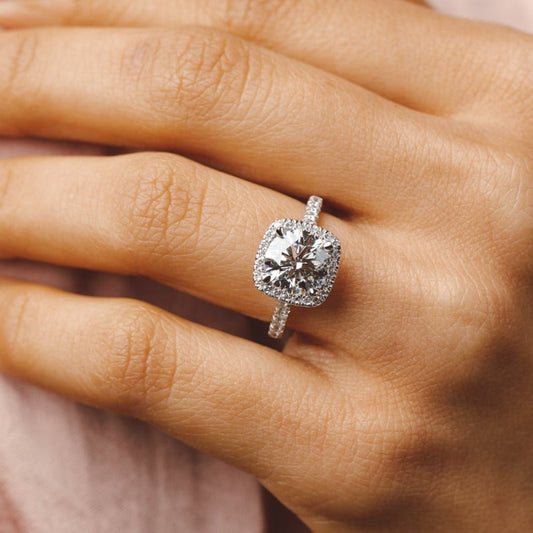 2 CT Round Three Stones Lab Grown Diamond Engagement Ring