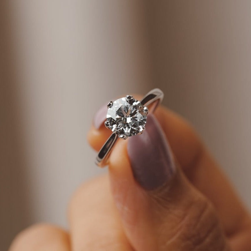 2 CT Round Three Stones Lab Grown Diamond Engagement Ring