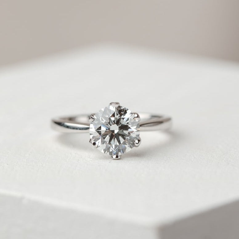 2 CT Round Three Stones Lab Grown Diamond Engagement Ring