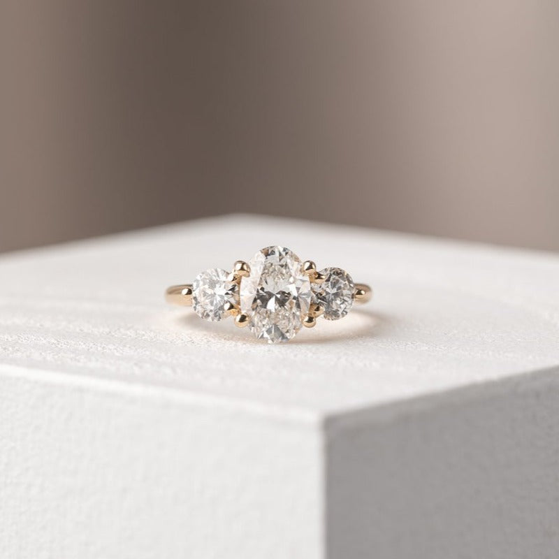 2 CT Round Three Stones Lab Grown Diamond Engagement Ring