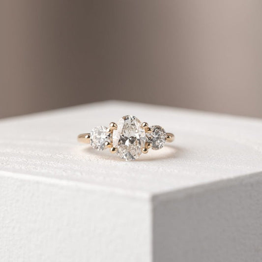 2 CT Round Three Stones Lab Grown Diamond Engagement Ring