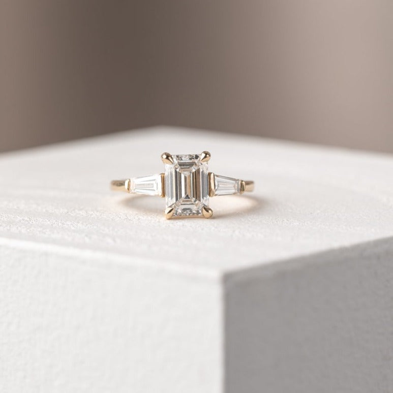 2 CT Round Three Stones Lab Grown Diamond Engagement Ring