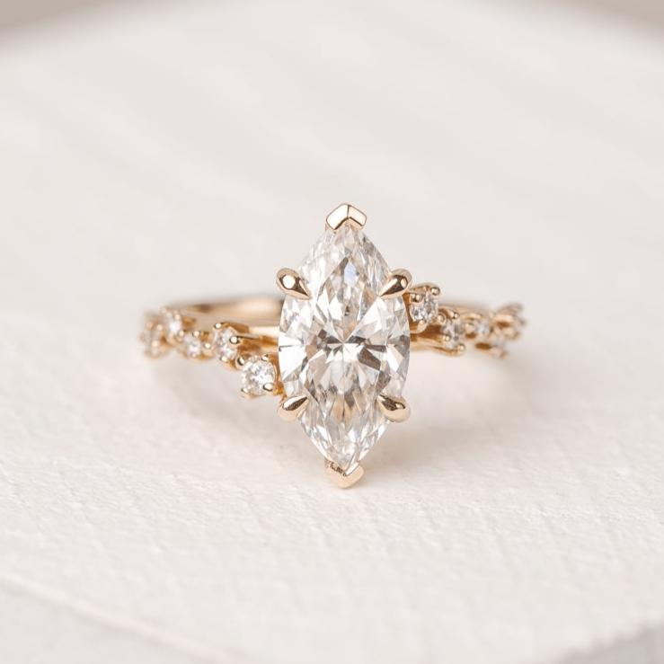 2 CT Round Three Stones Lab Grown Diamond Engagement Ring