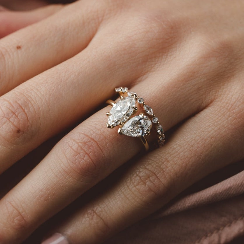 2 CT Round Three Stones Lab Grown Diamond Engagement Ring