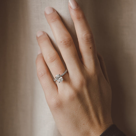 2 CT Round Three Stones Lab Grown Diamond Engagement Ring