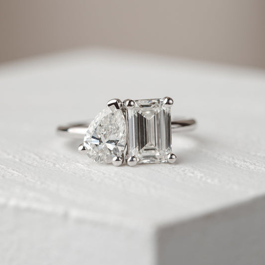2 CT Round Three Stones Lab Grown Diamond Engagement Ring