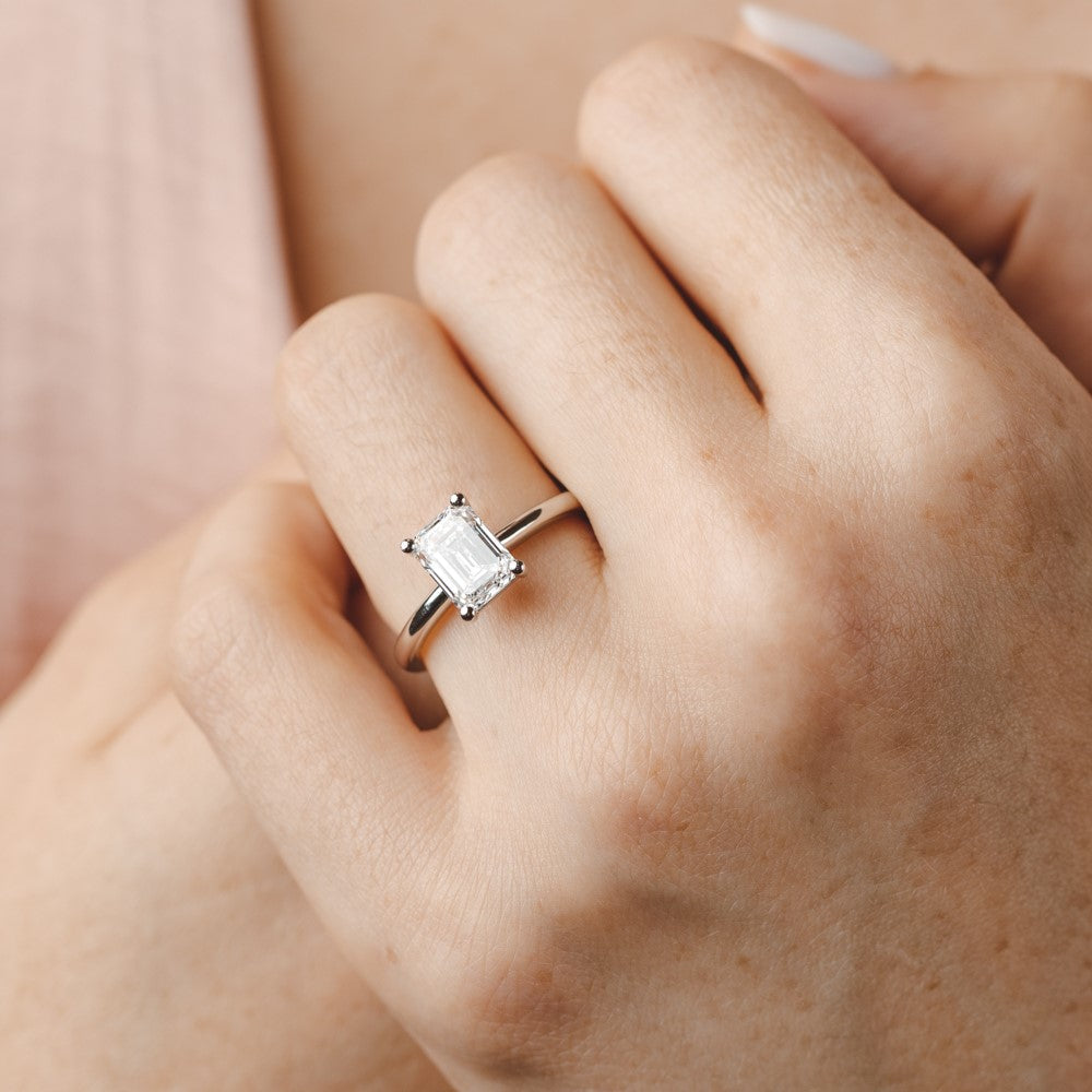 2 CT Round Three Stones Lab Grown Diamond Engagement Ring