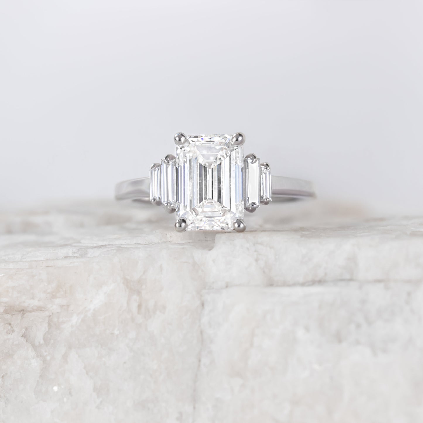 2 CT Round Three Stones Lab Grown Diamond Engagement Ring