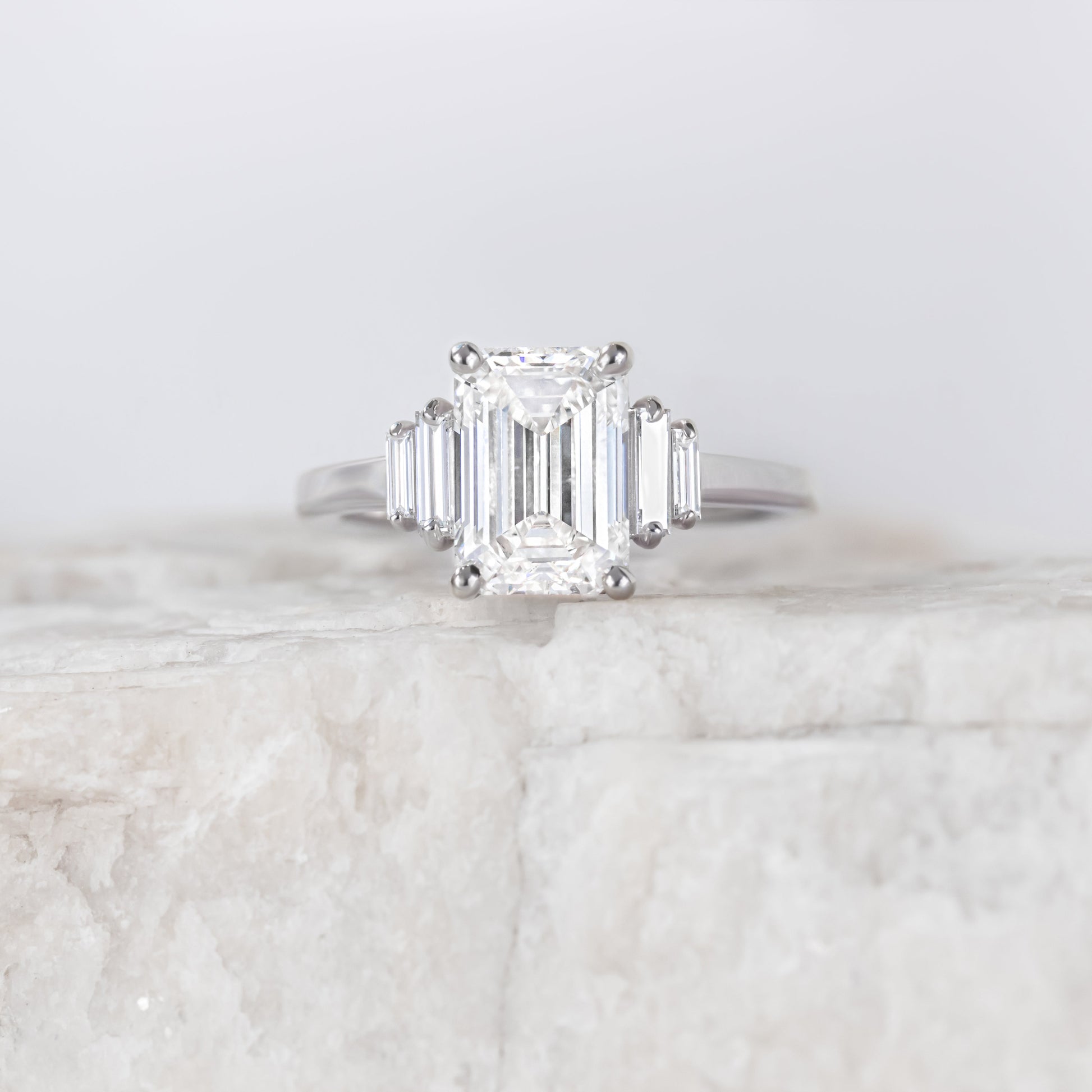 2 CT Round Three Stones Lab Grown Diamond Engagement Ring