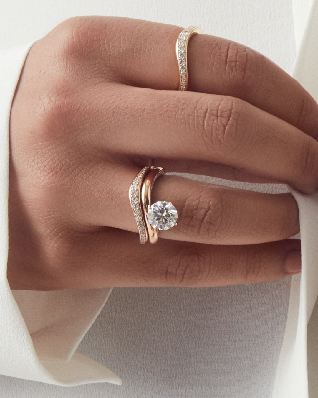 Marquise Cut Cluster Styled Lab Grown Diamond Engagement Ring