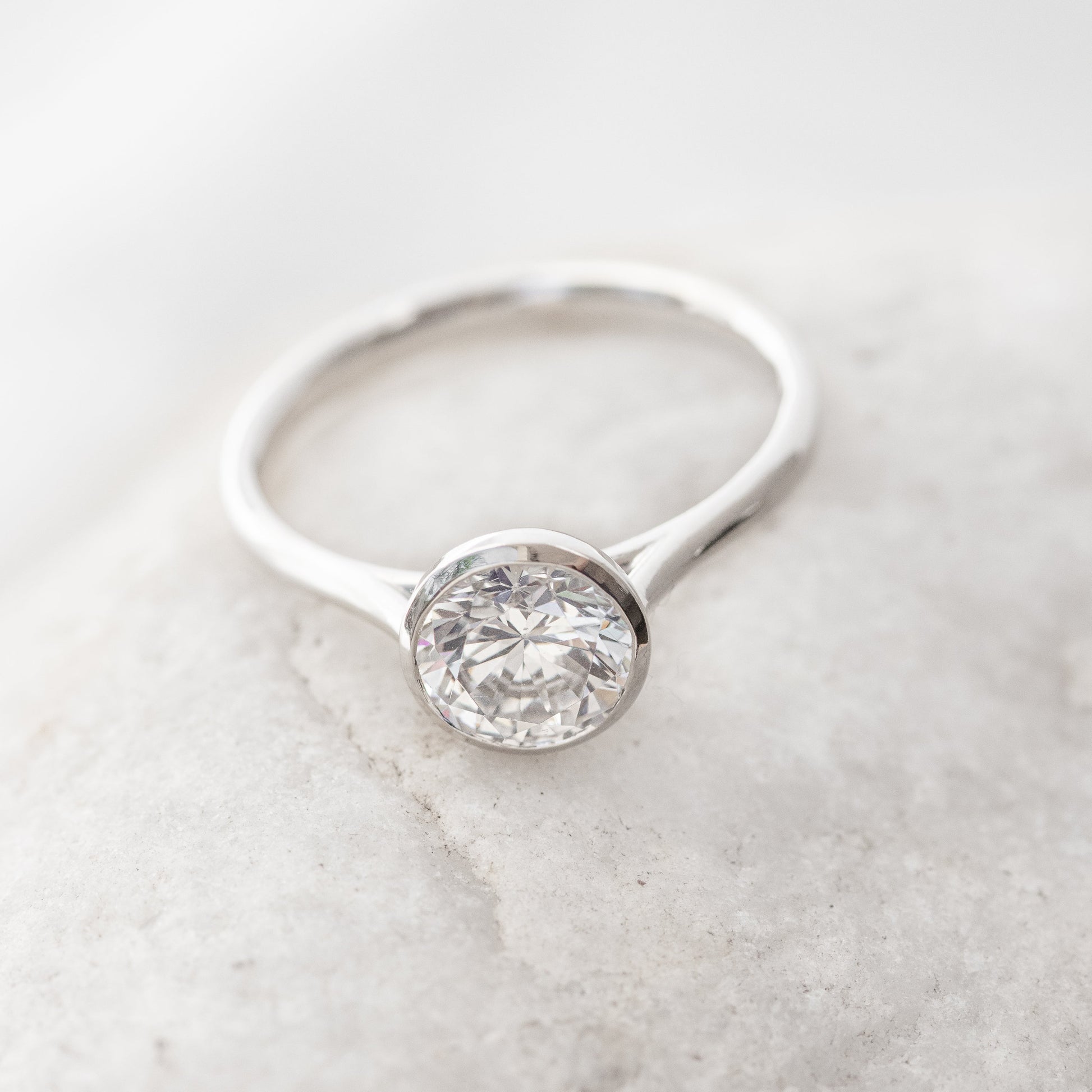2 CT Round Three Stones Lab Grown Diamond Engagement Ring