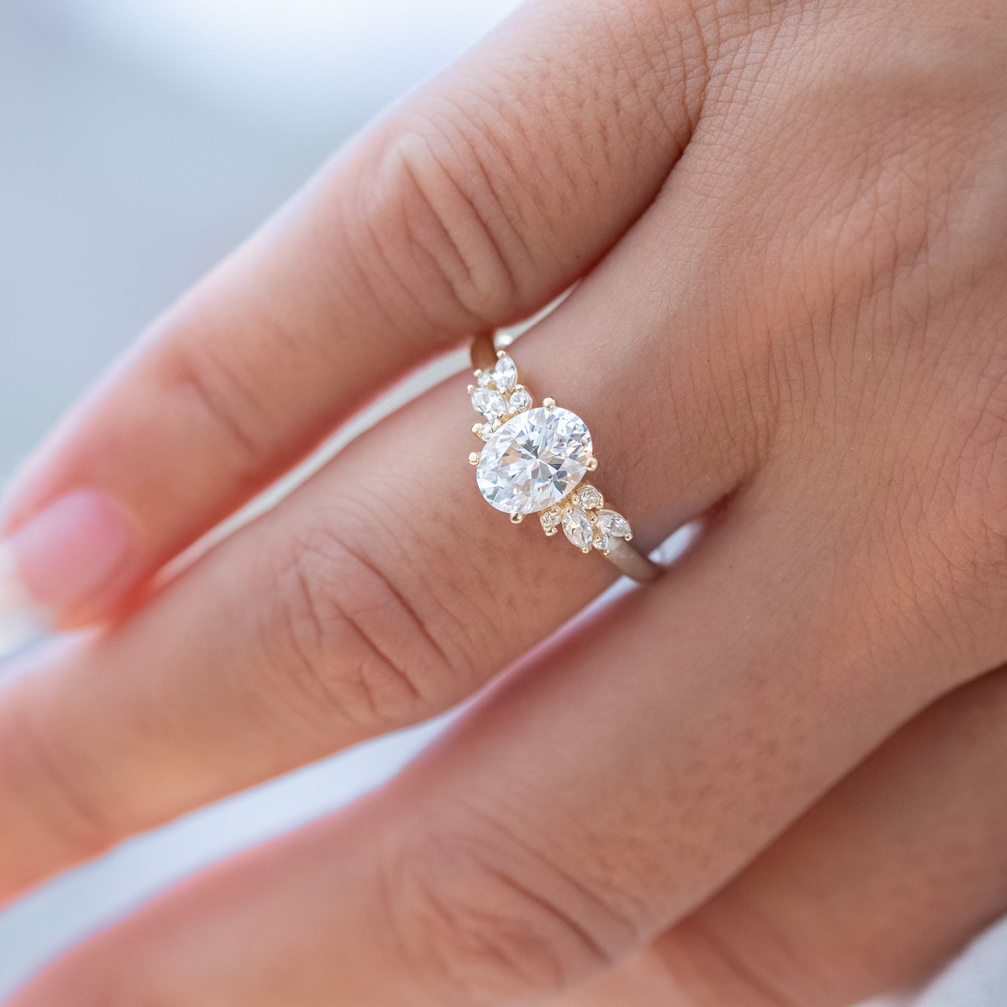 2 CT Round Three Stones Lab Grown Diamond Engagement Ring