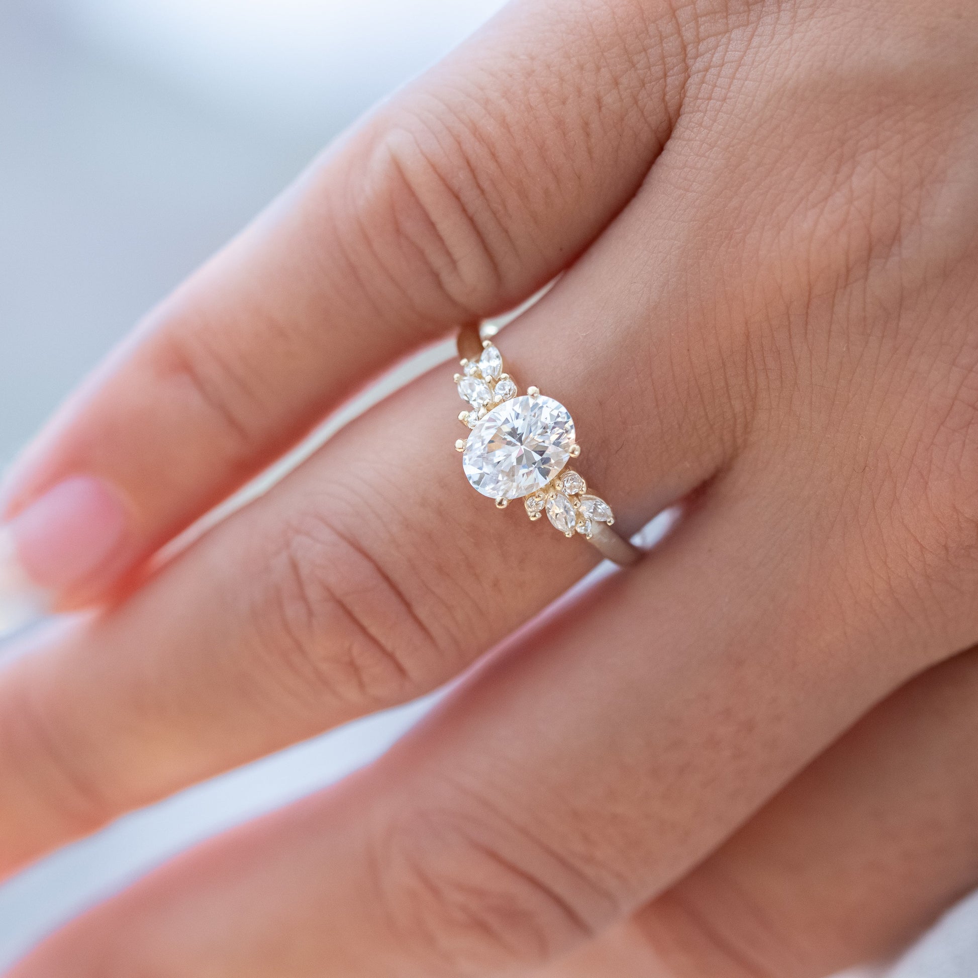 2 CT Round Three Stones Lab Grown Diamond Engagement Ring