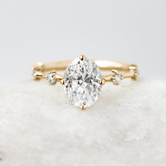 2 CT Round Three Stones Lab Grown Diamond Engagement Ring