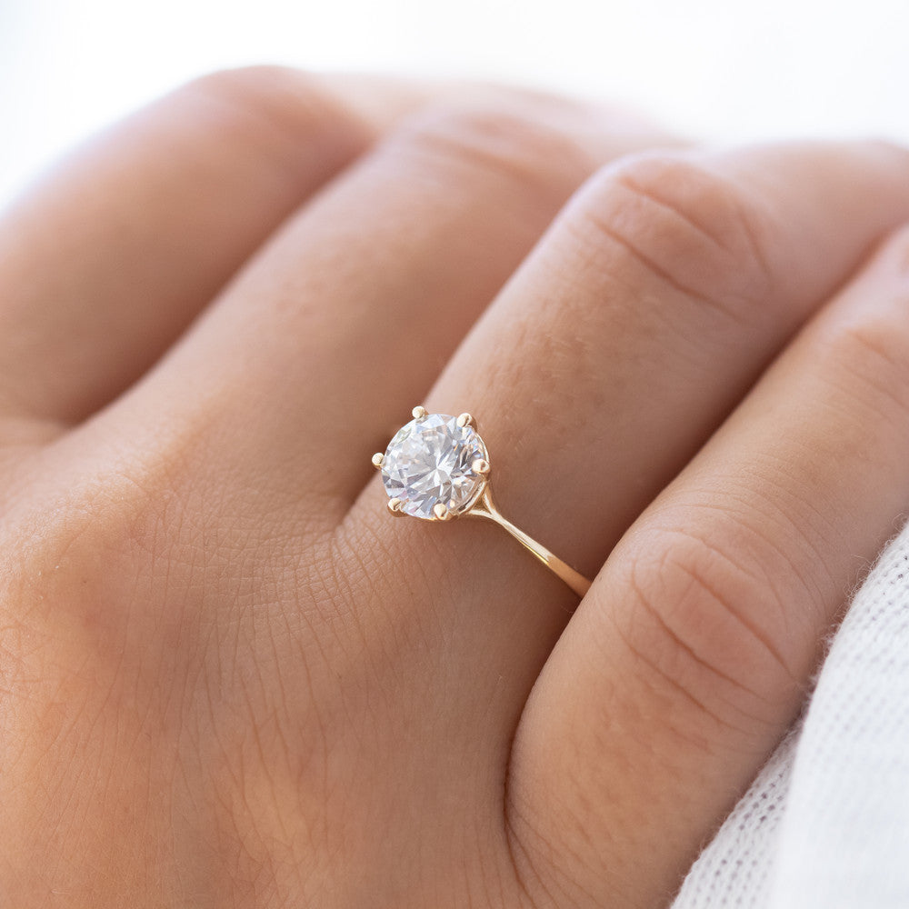 2 CT Round Three Stones Lab Grown Diamond Engagement Ring