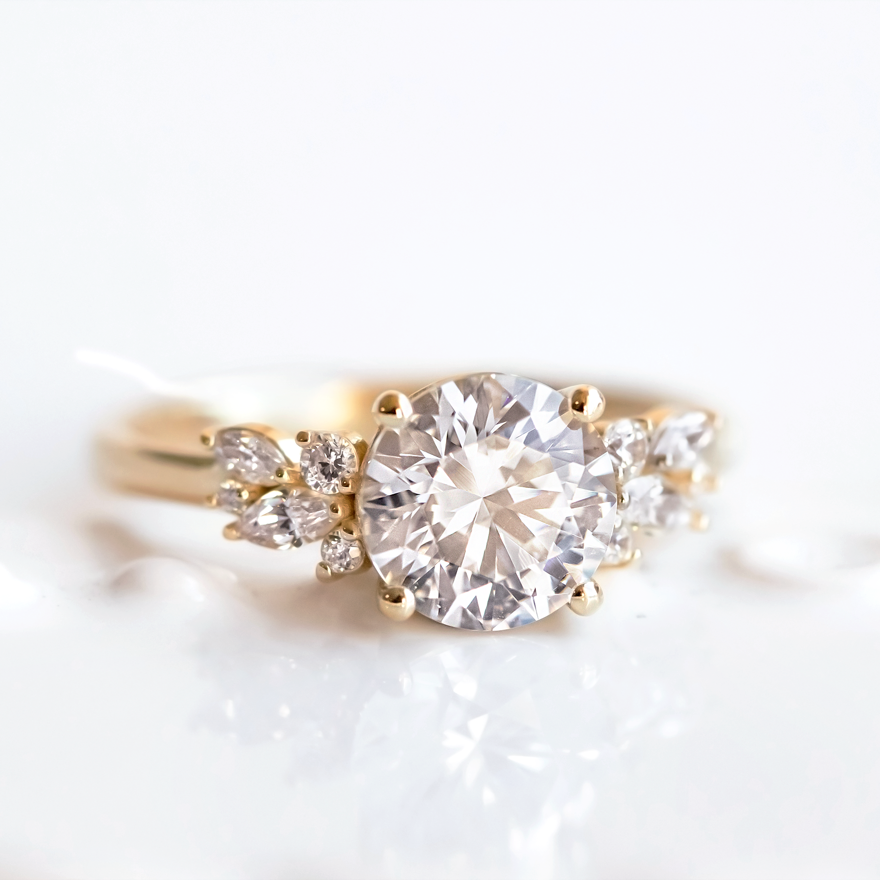 2 CT Round Three Stones Lab Grown Diamond Engagement Ring