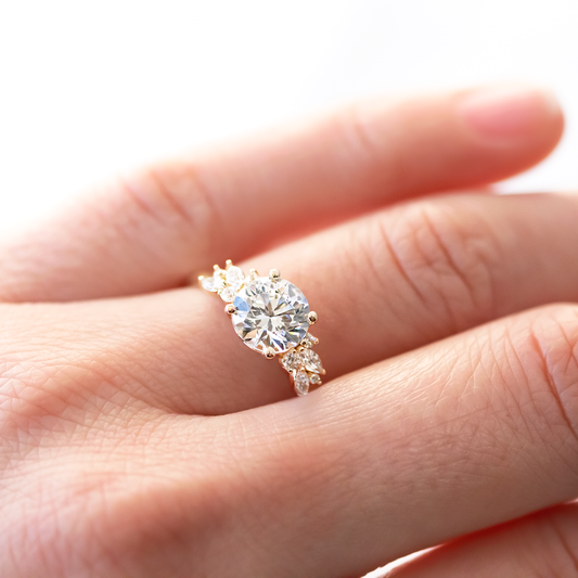 2 CT Round Three Stones Lab Grown Diamond Engagement Ring