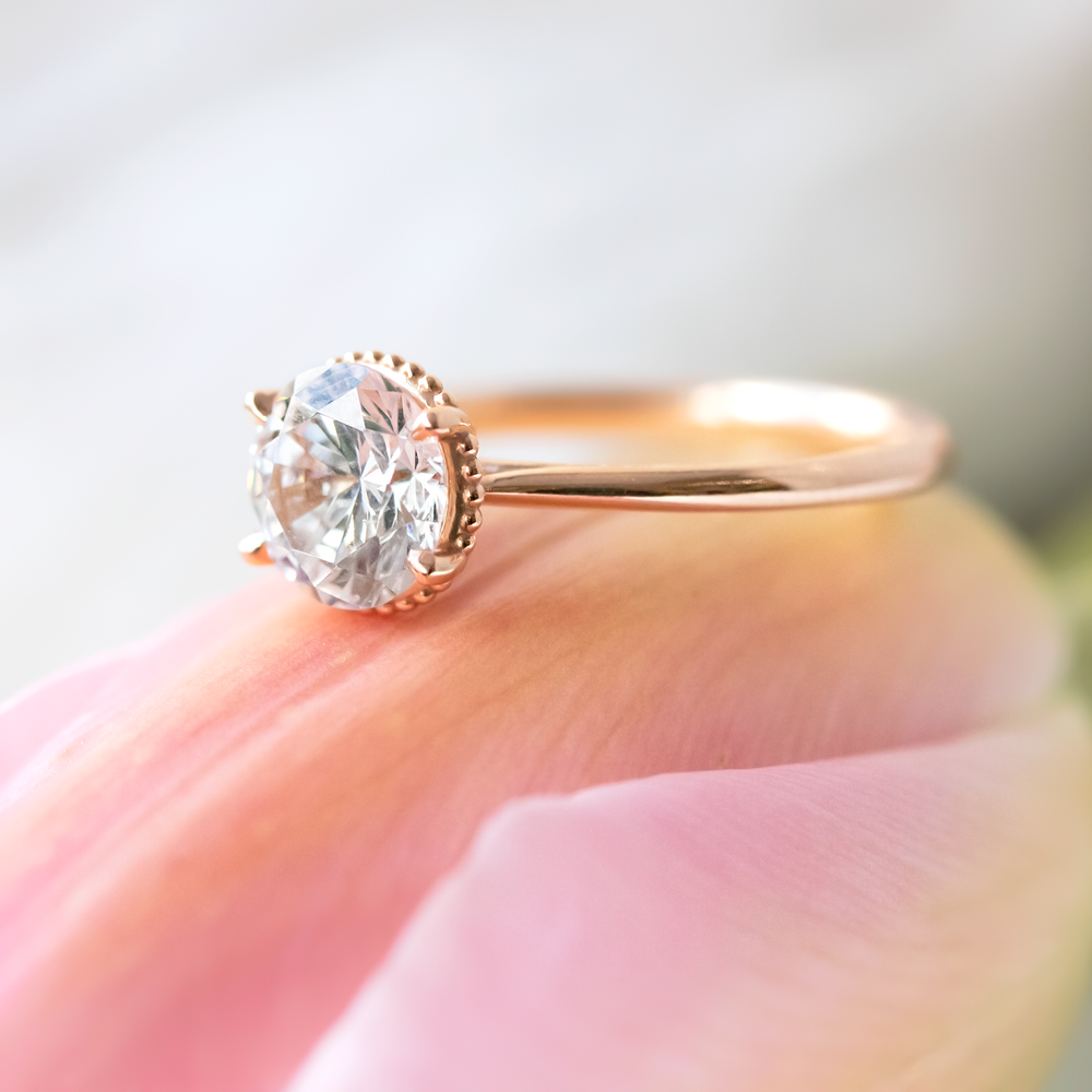 2 CT Round Three Stones Lab Grown Diamond Engagement Ring
