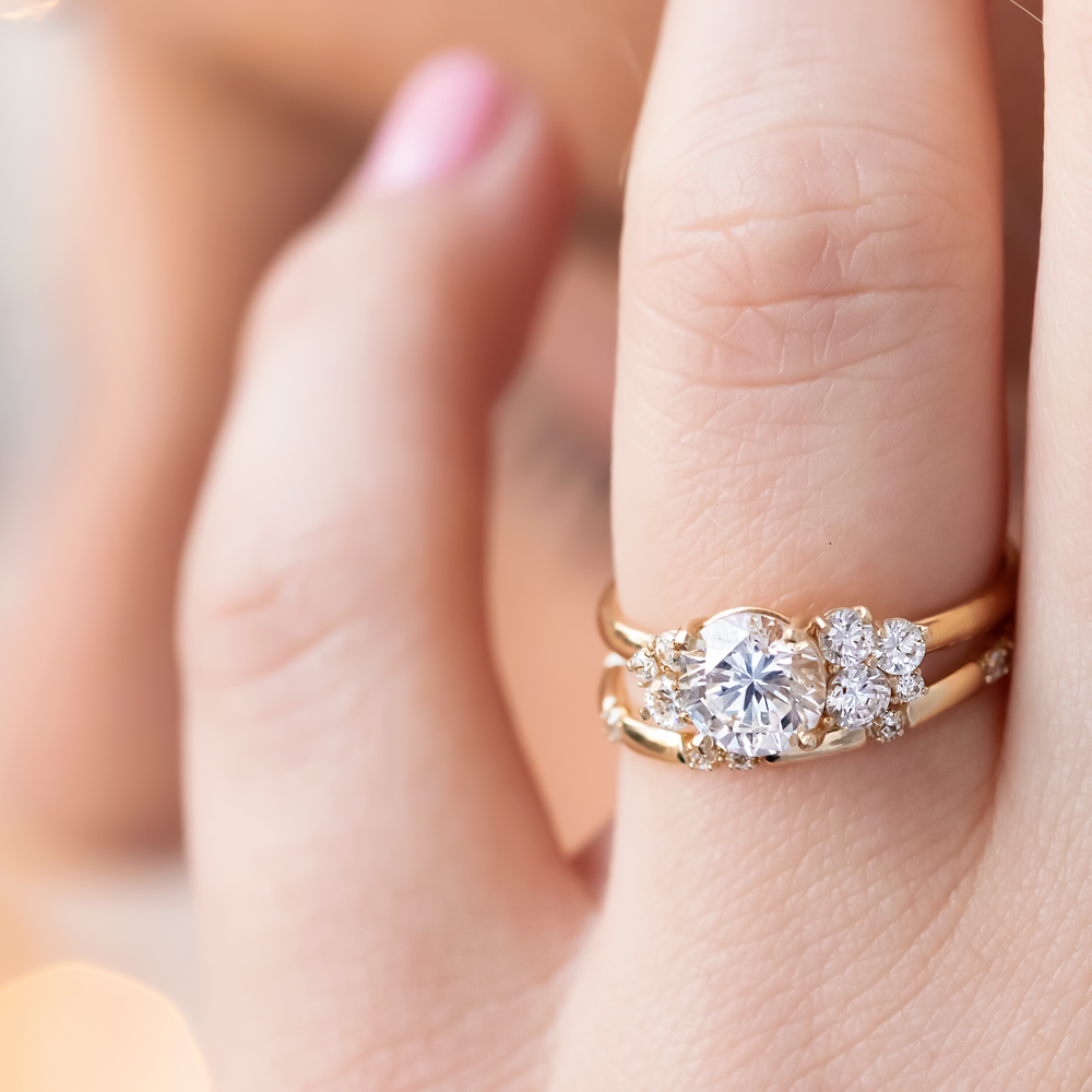 2 CT Round Three Stones Lab Grown Diamond Engagement Ring
