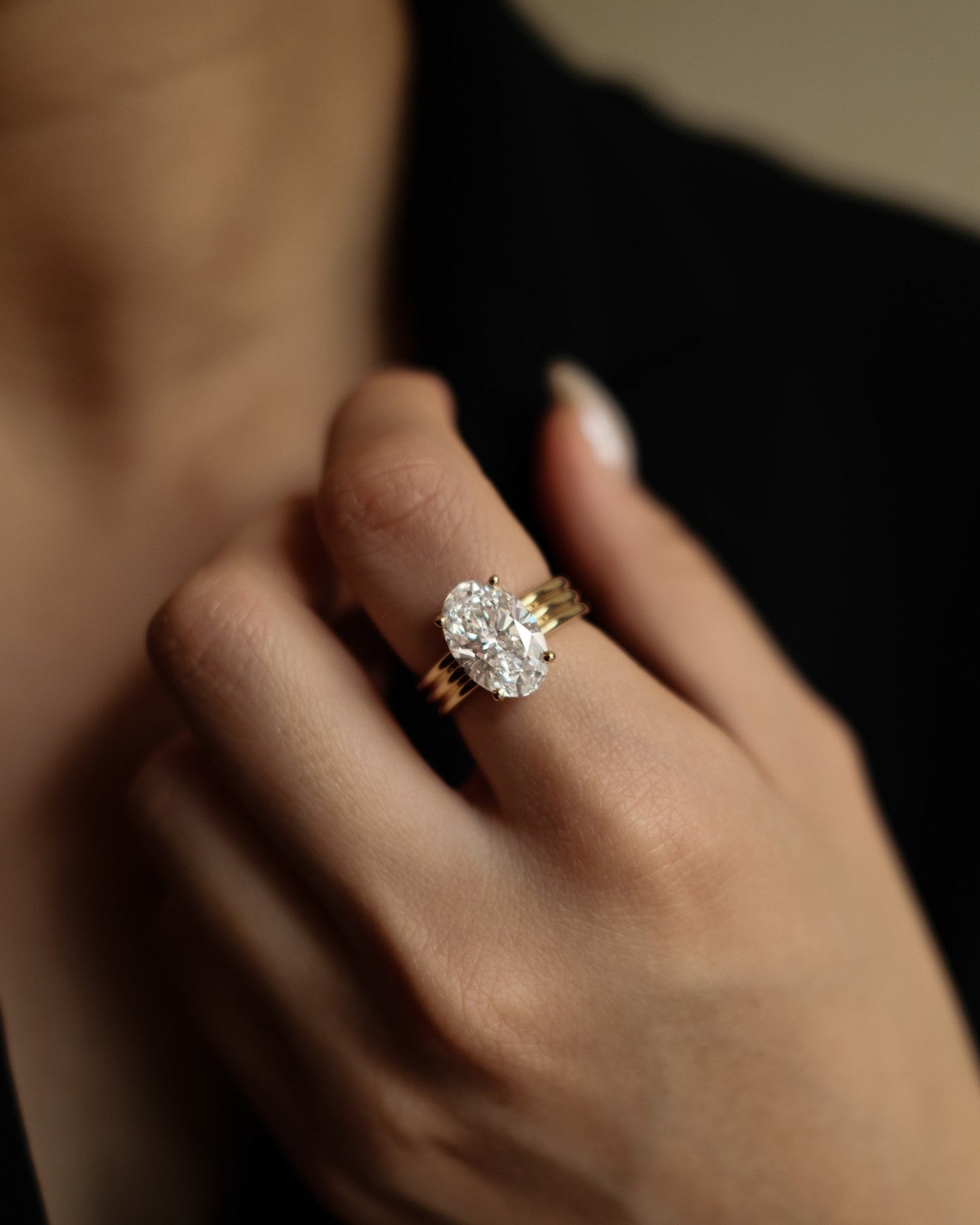2 CT Round Three Stones Lab Grown Diamond Engagement Ring