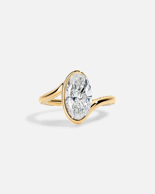 Marquise Cut Cluster Styled Lab Grown Diamond Engagement Ring